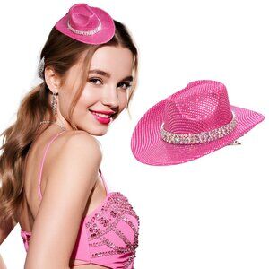 Mini Cowboy Hat Clip Disco Retro Y2K Party Costume Accessory Hair Clip